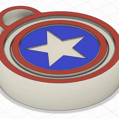 Móc khóa Spinner Gyroscope Fidget CAPTAIN AMERICA (Print-In-Place)