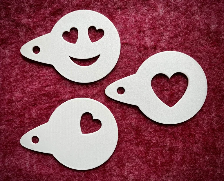 Stencil cà phê hình trái tim - Image 1