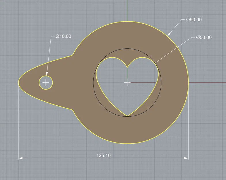 Stencil cà phê hình trái tim - Image 3