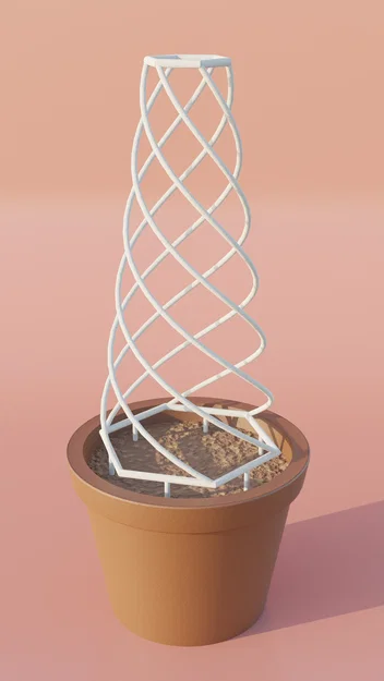Khung Đỡ Cây Dạng Xoắn Ốc (Spiral Plant Support) In 3D - Image 1