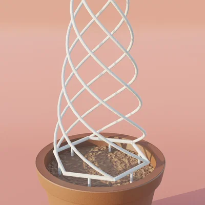 Khung Đỡ Cây Dạng Xoắn Ốc (Spiral Plant Support) In 3D