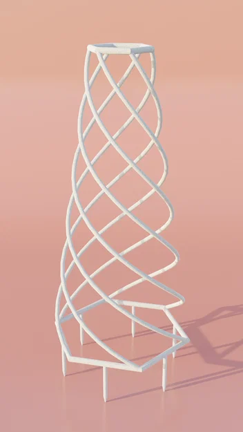 Khung Đỡ Cây Dạng Xoắn Ốc (Spiral Plant Support) In 3D - Image 2