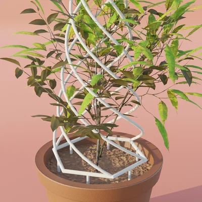 Khung Đỡ Cây Dạng Xoắn Ốc (Spiral Plant Support) In 3D
