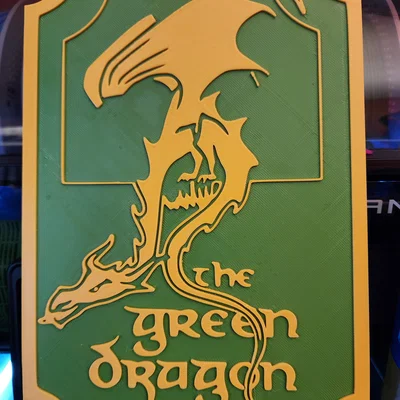 Mô hình bảng hiệu The Green Dragon decor Lord of the Rings cho fan cứng