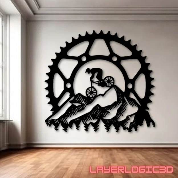 Tranh trang trí tường Mountain Bike Gears độc đáo bằng in 3D - Image 1