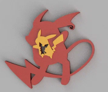 Pokémon Pikachu và các dạng tiến hoá (file STL silhouette) - Image 1