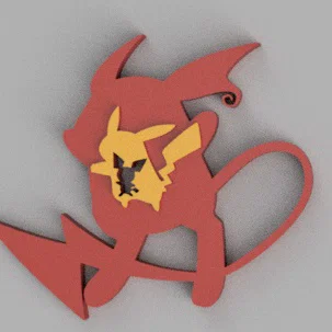 Pokémon Pikachu và các dạng tiến hoá (file STL silhouette)