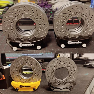 Bộ đế lót ly mô hình đĩa phanh và cùm phanh Brembo 3D