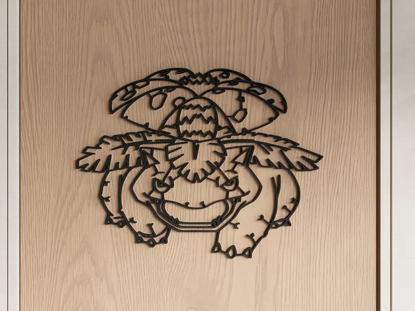 Tranh treo tường Venusaur 3D - Mẫu decor Pokemon cực chất cho góc làm việc - Image 1