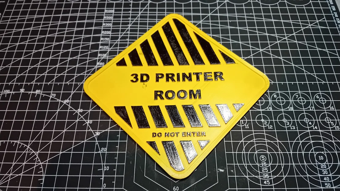Biển báo an toàn phòng in 3D (3D Printer Room) - Mẫu in 3D đẹp mắt - Image 1