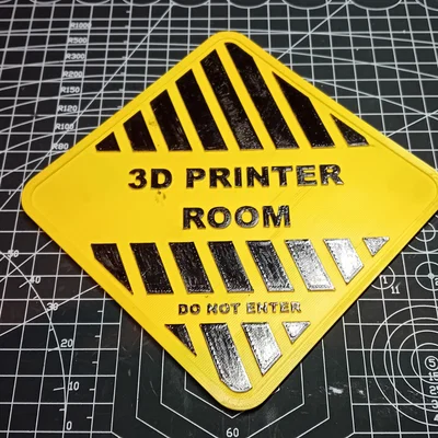 Biển báo an toàn phòng in 3D (3D Printer Room) - Mẫu in 3D đẹp mắt