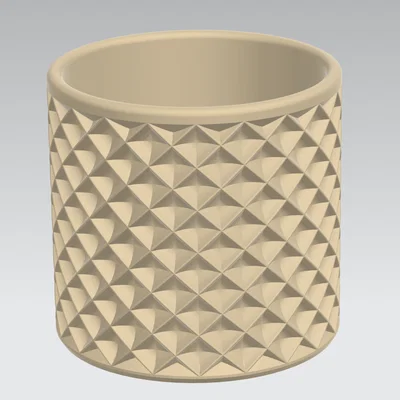 Chậu cây cảnh họa tiết hình khối hiện đại - File in 3D chất lượng