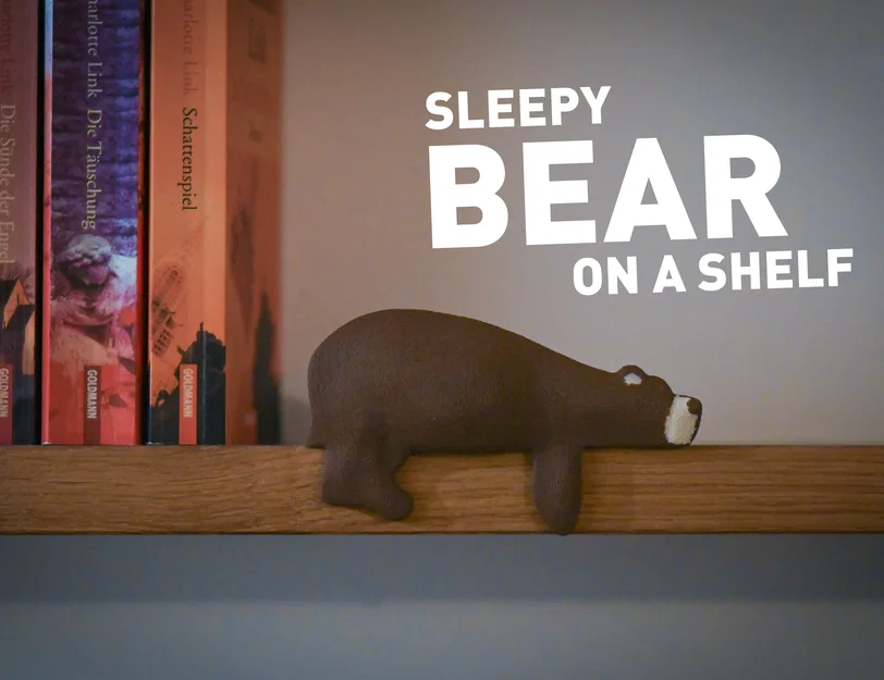 Gấu Buồn Ngủ Nằm Trên Kệ (Sleepy Bear on a Shelf) - Image 1