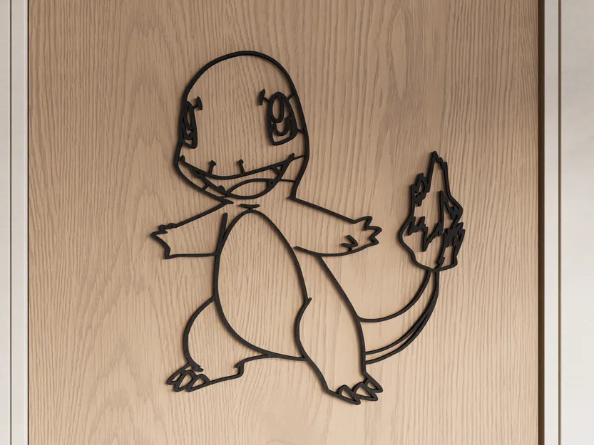 Mô hình tranh treo tường Pokemon Charmander in 3D tinh tế - Image 2