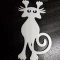 Mô hình chú mèo cách điệu (Cat stencil) trang trí 3D siêu cute - Thumbnail 1
