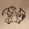 Mô hình trang trí tường Charizard Pokemon phong cách nghệ thuật 3D - Thumbnail 2