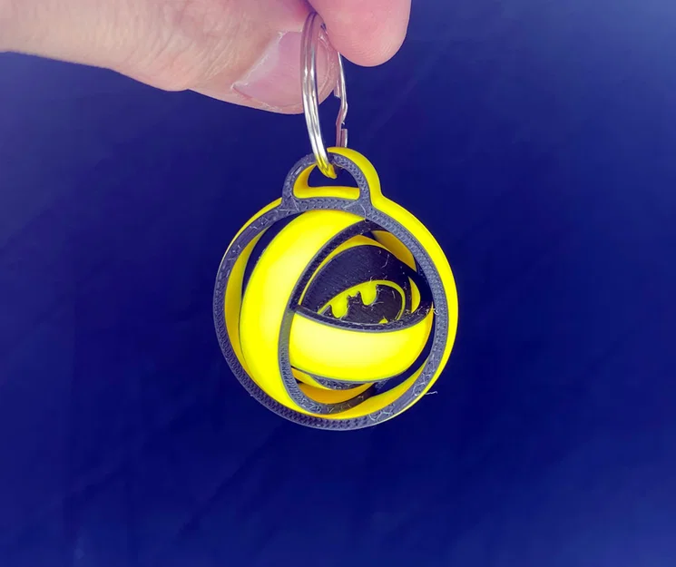 Móc khóa spinner con quay gyroscope fidget BATMAN (Print-In-Place) - Image 1