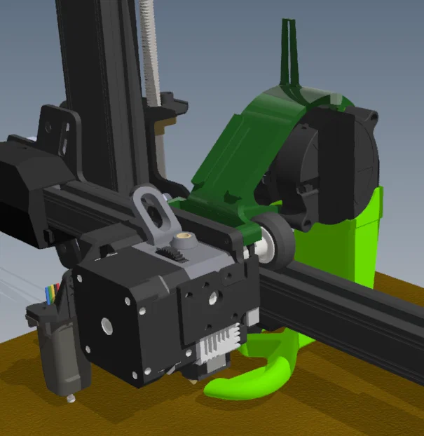 Ống gió làm mát sau Sprite Extruder, dual 5015, Ender 3 S1 Pro (không đủ chỗ) - Image 1