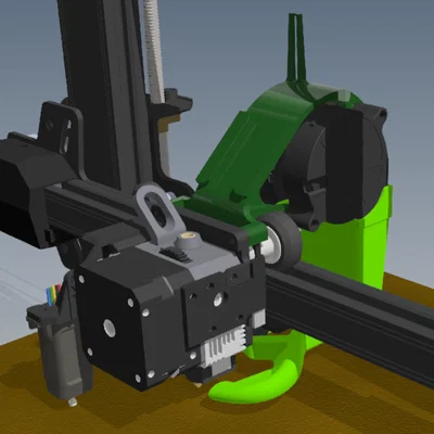 Ống gió làm mát sau Sprite Extruder, dual 5015, Ender 3 S1 Pro (không đủ chỗ)