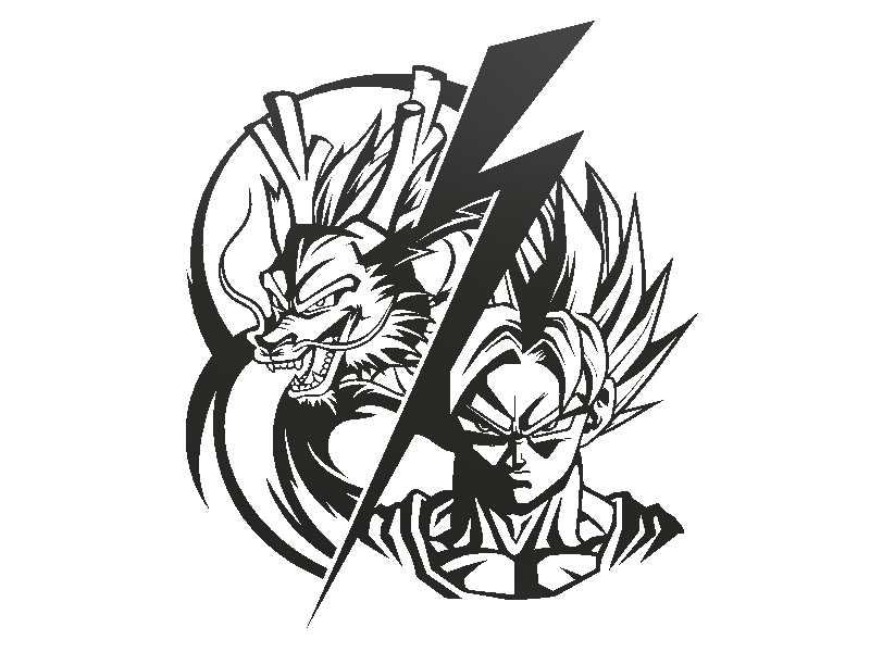 Tranh treo tường Dragon Ball Z 3D - Mô hình trang trí Goku và Rồng Thần - Image 2