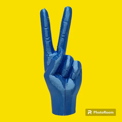 Mô hình 3D bàn tay giơ ký hiệu hòa bình (Peace hand gesture)