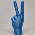 Mô hình 3D bàn tay giơ ký hiệu hòa bình (Peace hand gesture) - Thumbnail 2
