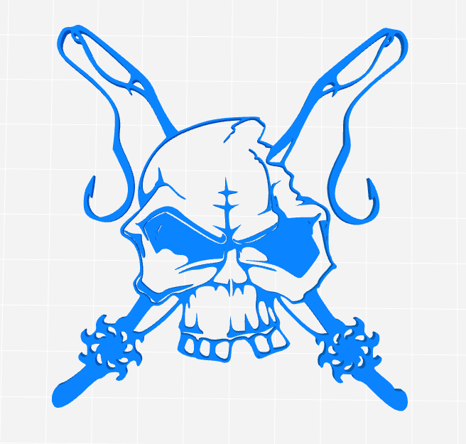 Mô hình trang trí Fishing Pole Skull - Đầu lâu câu cá độc đáo - Image 1