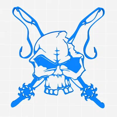 Mô hình trang trí Fishing Pole Skull - Đầu lâu câu cá độc đáo