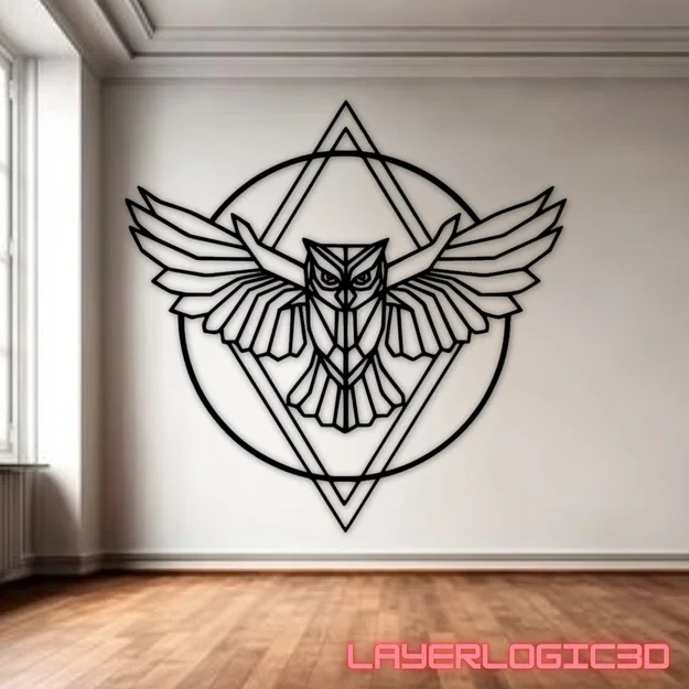 Mô hình treo tường Diamond Owl thiết kế nghệ thuật bằng in 3D - Image 1