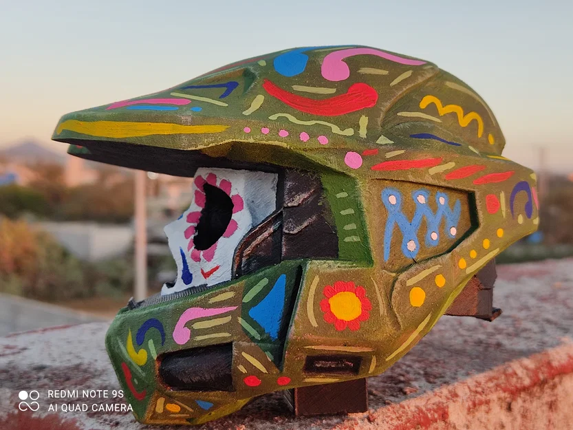 Mô hình mũ Master Chief Halo kết hợp đầu lâu Mexico độc đáo - Image 2