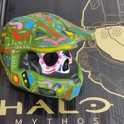 Mô hình mũ Master Chief Halo kết hợp đầu lâu Mexico độc đáo