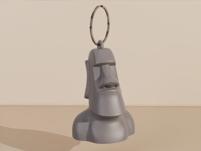 Móc khóa tượng đá Moai 3D - Phụ kiện độc đáo cho chùm chìa khóa - Image 1