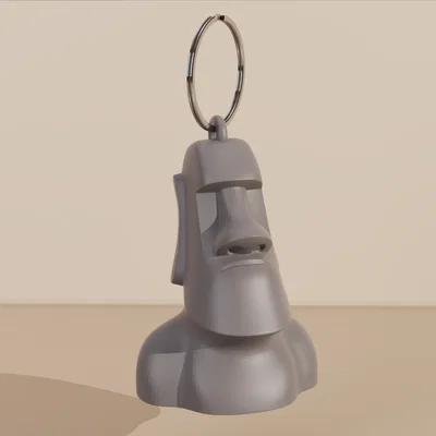 Móc khóa tượng đá Moai 3D - Phụ kiện độc đáo cho chùm chìa khóa