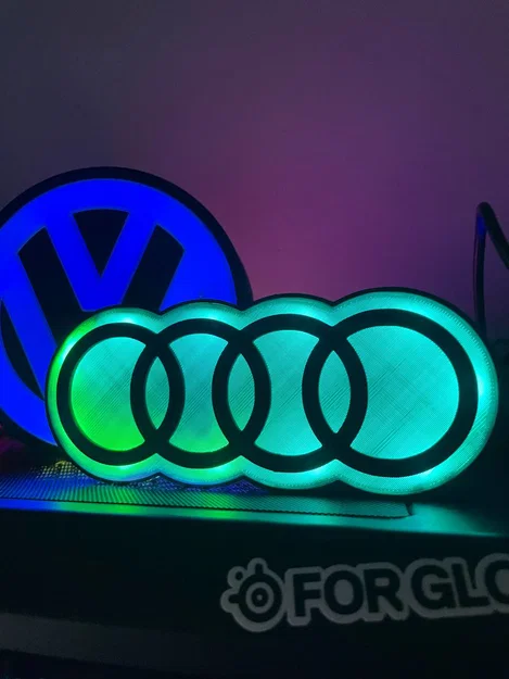 Mô hình đèn LED Audi trang trí bàn làm việc cực chất (File in 3D) - Image 1