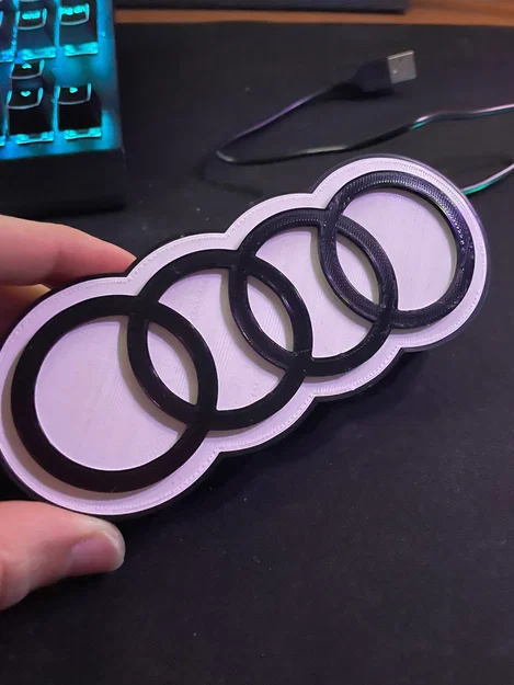 Mô hình đèn LED Audi trang trí bàn làm việc cực chất (File in 3D) - Image 2