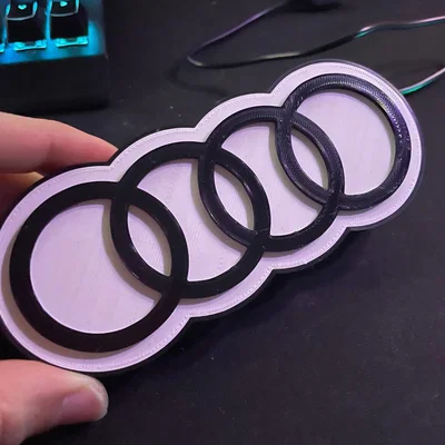 Mô hình đèn LED Audi trang trí bàn làm việc cực chất (File in 3D)