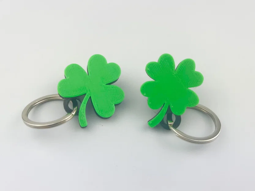 Móc khóa cỏ ba lá (Clover Keychain) in 3D may mắn, tinh tế - Image 1