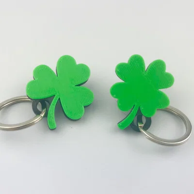 Móc khóa cỏ ba lá (Clover Keychain) in 3D may mắn, tinh tế