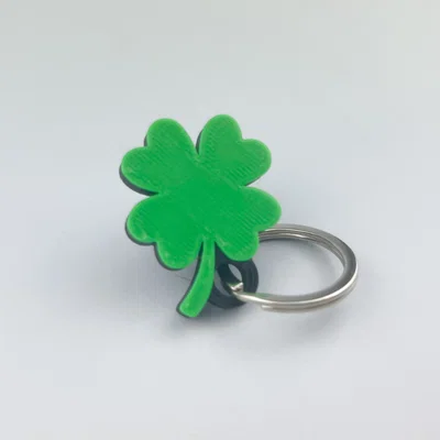 Móc khóa cỏ ba lá (Clover Keychain) in 3D may mắn, tinh tế