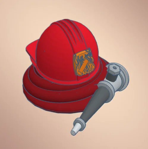 Móc khóa hình mũ lính cứu hỏa độc đáo - Mô hình in 3D dễ thực hiện - Image 1