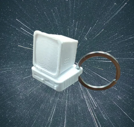 Móc Khóa Hình Máy Tính Cổ Điển Retro - Mẫu In 3D Độc Đáo - Image 1