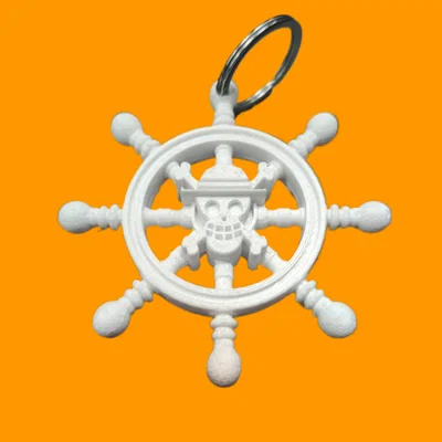 Móc khóa vô lăng tàu One Piece 3D cực chất