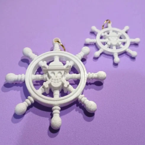 Móc khóa vô lăng tàu One Piece 3D cực chất - Image 2