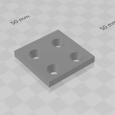 Bát phẳng 50x50mm (Basic Flat Bracket) dùng cho lắp ráp đa năng