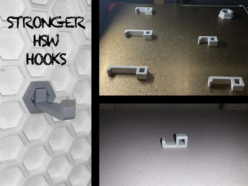 Móc treo tăng bền cho HSW (Honeycomb Storage Wall) | Tối giản | Dễ in | Nhiều size - Image 1