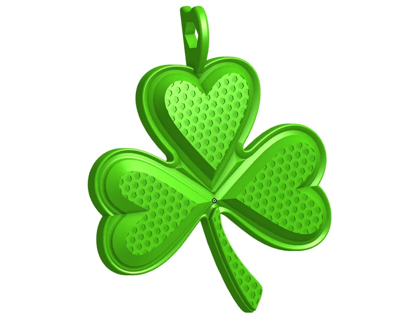 Mặt dây chuyền cỏ ba lá may mắn 3D (Clover Charm Pendant) - Image 1