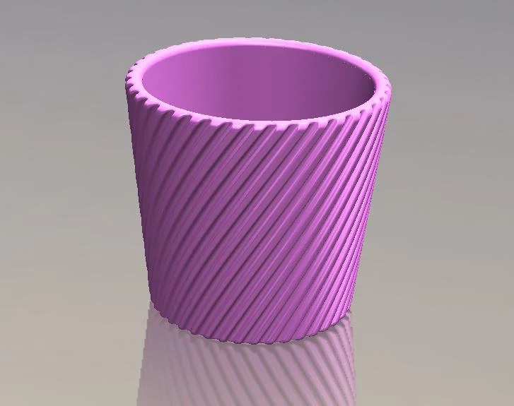 Chậu cây trang trí 3D với họa tiết xoắn hiện đại - Image 1