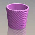 Chậu cây trang trí 3D với họa tiết xoắn hiện đại - Thumbnail 1