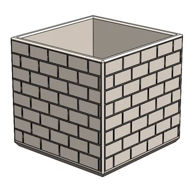 Chậu trồng cây cảnh 3D dáng vuông trang trí bàn làm việc