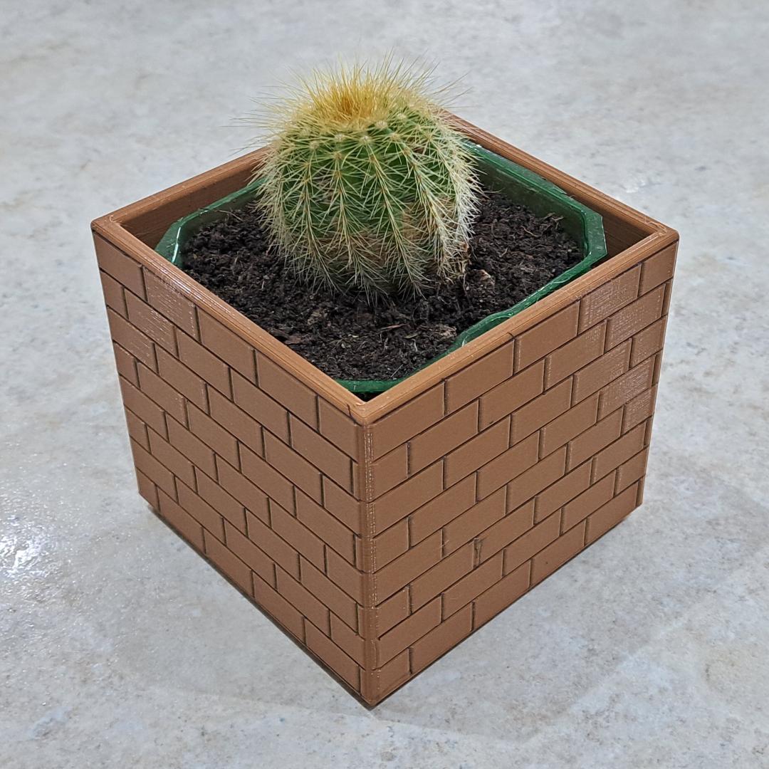 Chậu trồng cây cảnh 3D dáng vuông trang trí bàn làm việc - Thumbnail 5